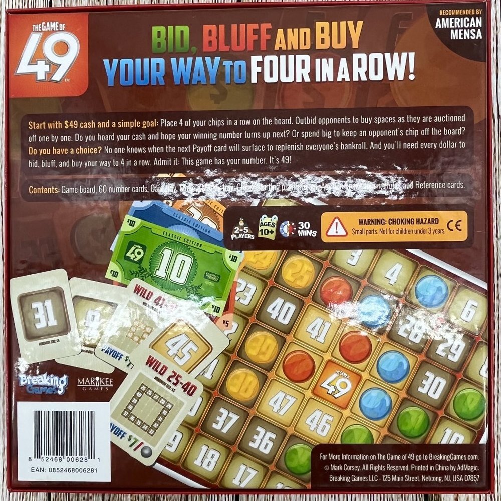 The Game of‎ 49 by Breaking Games Bid, Bluff, and Buy! New in Open Box - Picture 3 of 3